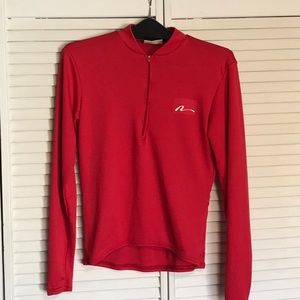 Long sleeve red cycling jersey